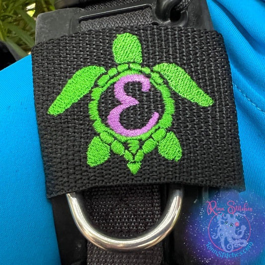 Sea Turtle (Honu) Personalized BCD Tag By Rinn Stitches on Maui, Hawaii 