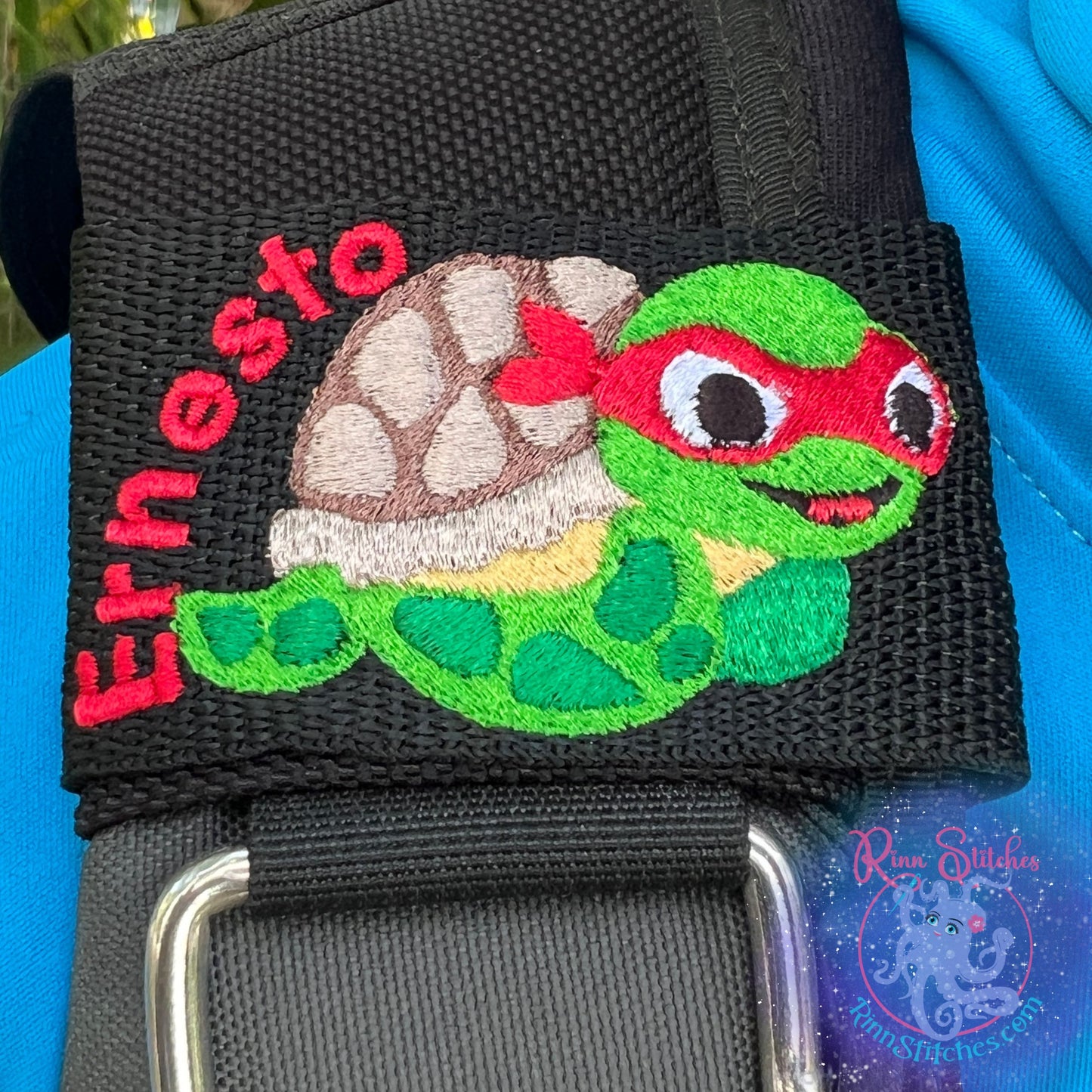 Sea Turtle Ninja Personalized & Customizable Scuba Diver BCD Identification Tag By Rinn Stitches on Maui, Hawaii