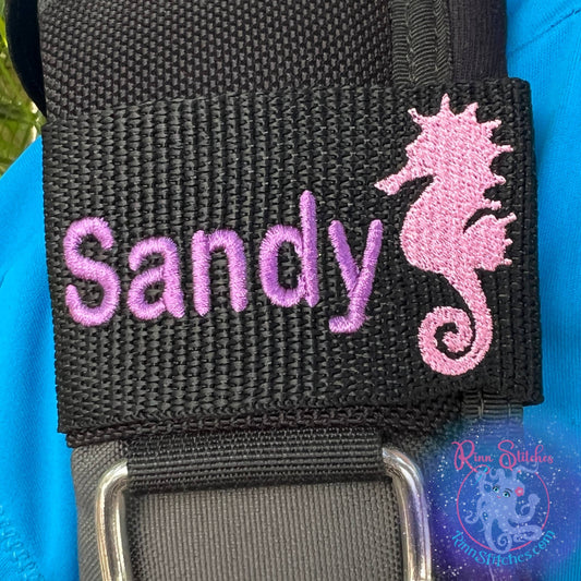 Seahorse Personalized BCD Tag by Rinn Stitches on Maui, Hawaii