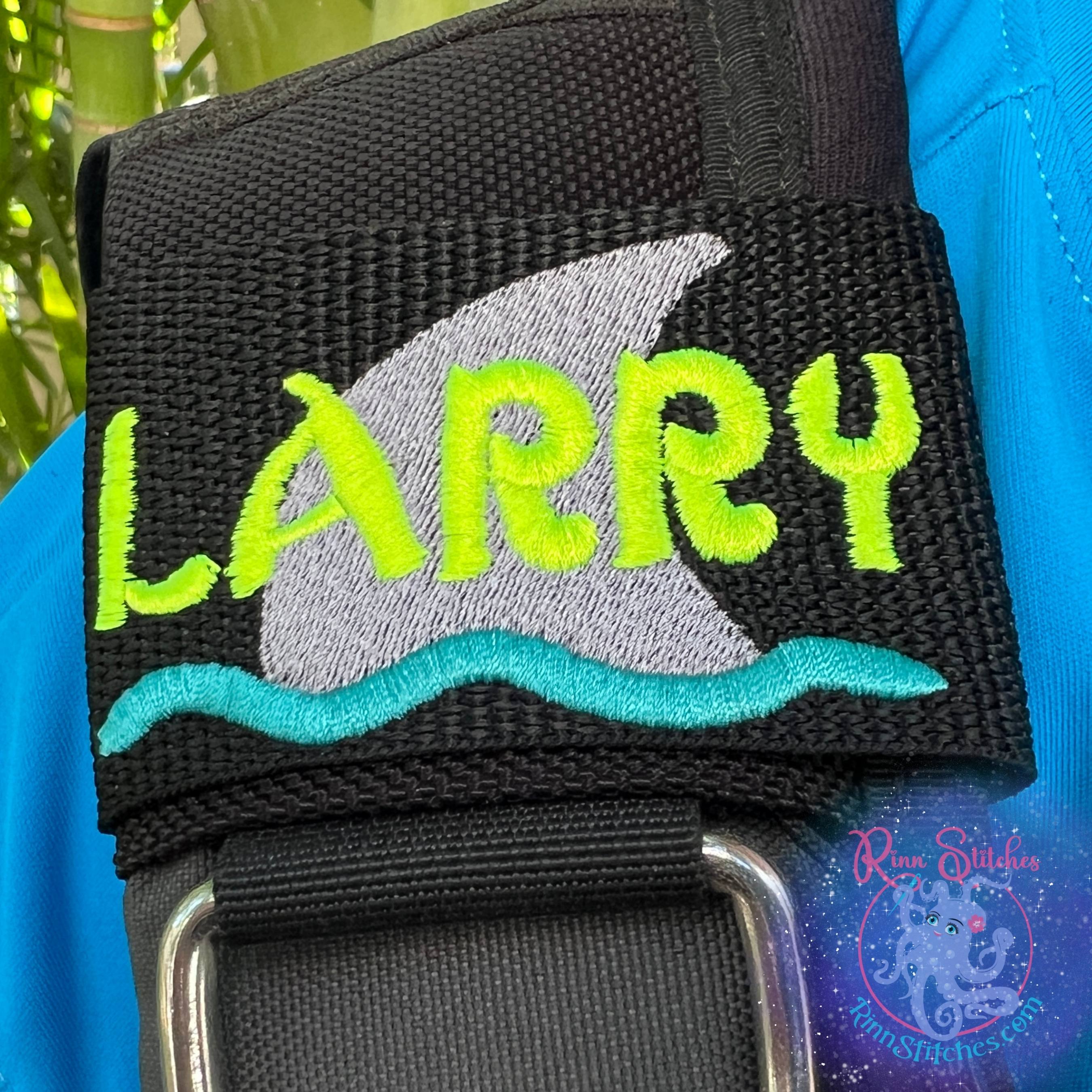 Shark Fin Personalized BCD Tag By Rinn Stitches on Maui, Hawaii