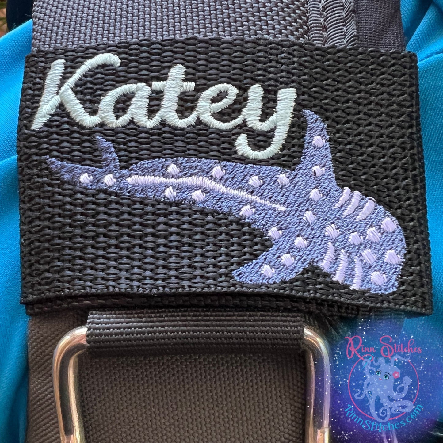 Whale Shark Personalized BCD Tag by Rinn Stitches on Maui, Hawaii