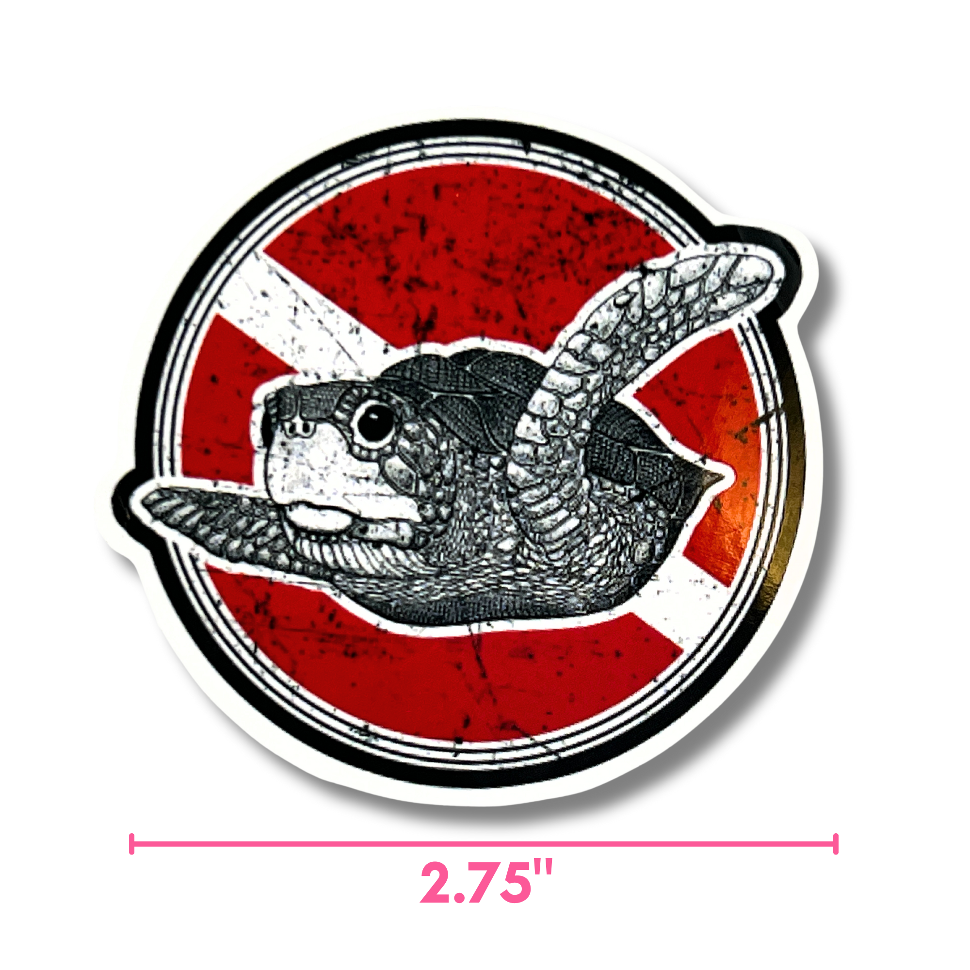 Dive Flag Sea Turtle Scuba Diving Sticker
